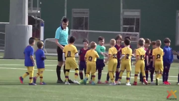 Los dos goles de Thiago Messi en la FCB Escola de Barcelona