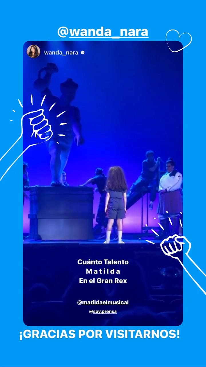 Wanda Nara llevó a sus hijas a ver Matilda al teatro