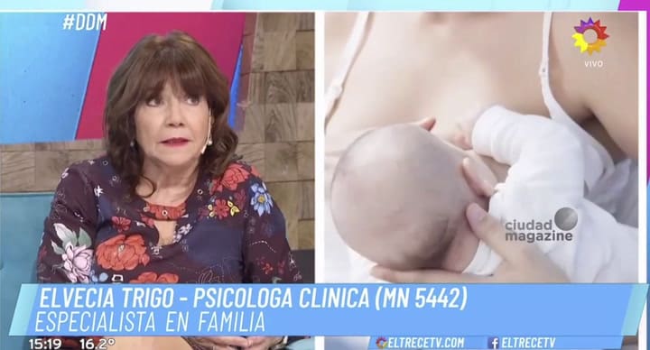 Fabbiani y Repetto discuten con una psicóloga sobre lactancia - Fuente: el trece