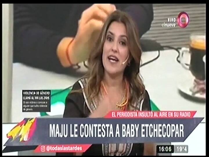 Maju Lozano le contestó a Baby Etchecopar - Fuente: Canal 9
