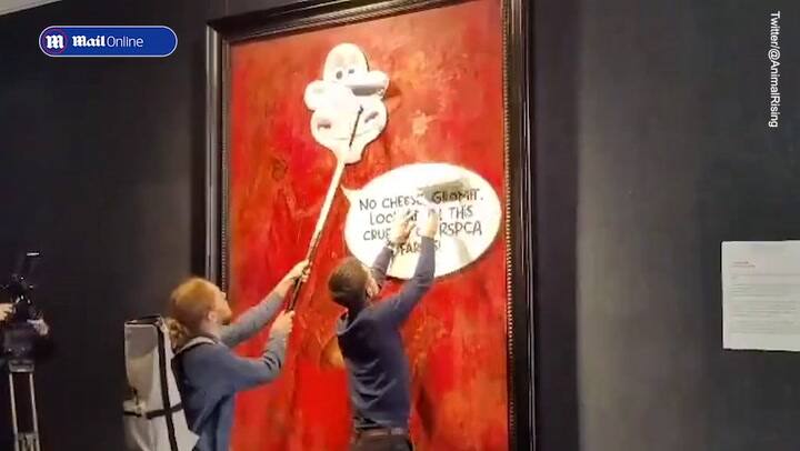 Retrato del Rey Carlos vandalizado por activistas