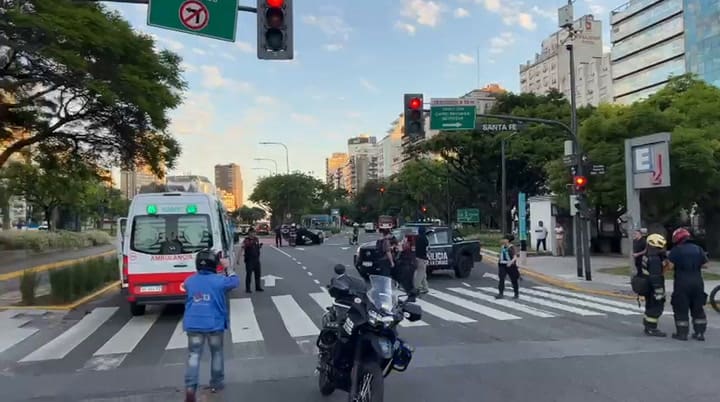 The moment the triple accident occurred