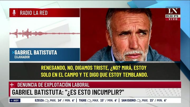 El llanto de Gabriel Batistuta tras ser acusado como un maltratador