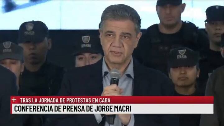 Incidentes En La 9 De Julio, Habla Jorge Macri Tenemos 8 Policías Heridos