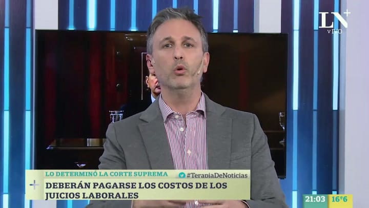 Héctor Recalde en comunicación telefónica con Terapia de Noticias