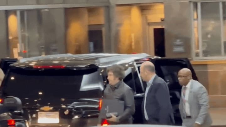 El momento en el que Milei llegó