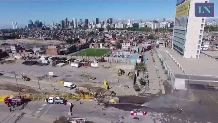 El escape de gas de Retiro desde el drone de La Nación