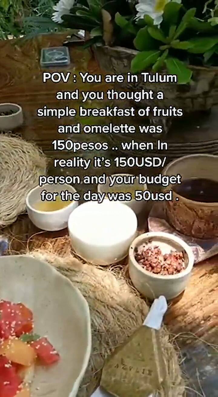 Le cobraron 150 dólares por un desayuno en Tulum y generó un debate en redes