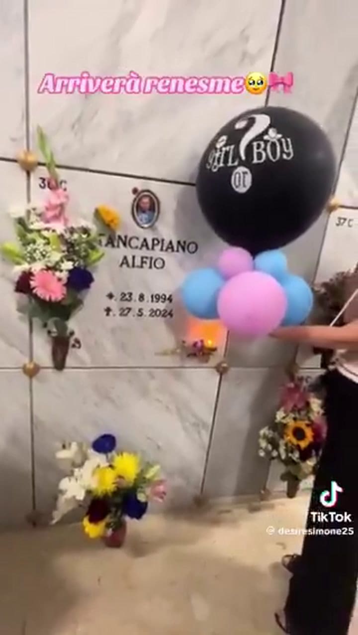 Anunció que tendría una niña en el cementerio
