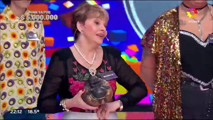 Mónica llevó un Buda a Los 8 escalones del millón (eltrece)