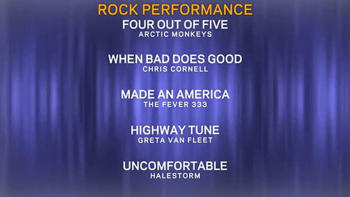 Los hijos de Chris Cornell aceptan el Grammy póstumo de su padre - Fuente: YouTube