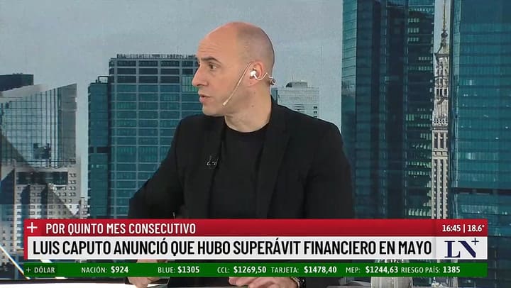Luis Caputo anuncio que hubo superavit financiero en mayo