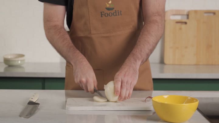 A cebola do Brunoz é picada