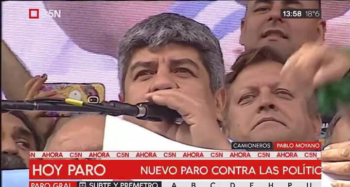 La palabra de Pablo Moyano en el acto en Plaza de Mayo - Fuente: C5N