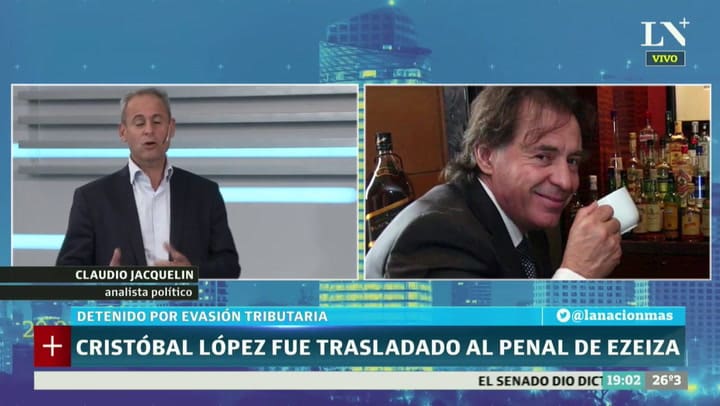 Cristóbal López, detenido en el penal de Ezeiza