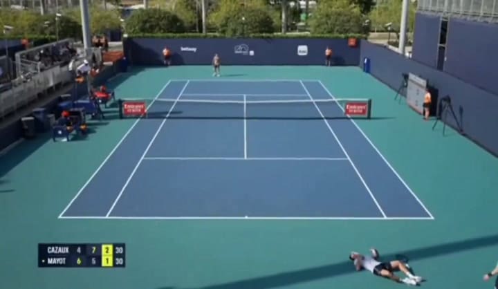 Desplome de un tenista