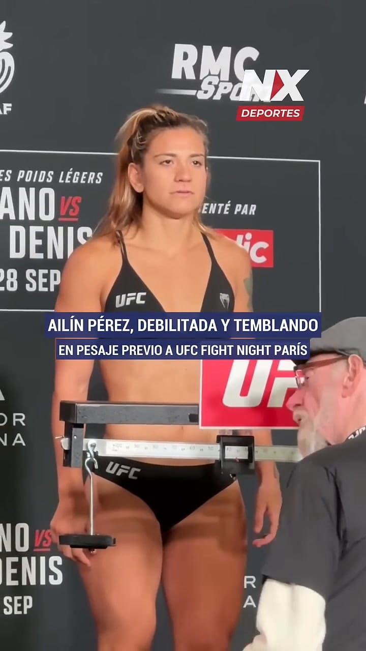 Ailín Pérez, el momento del pesaje