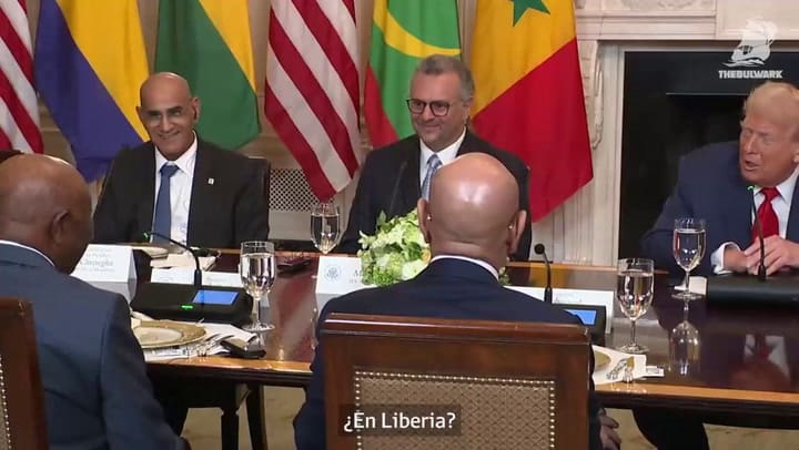 El blooper de Trump con el presidente de Liberia