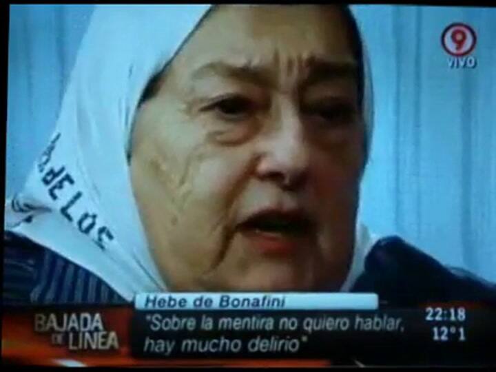 Bonafini: «Separamos a Pablo y a otros que estaban contaminados» (Canal9)