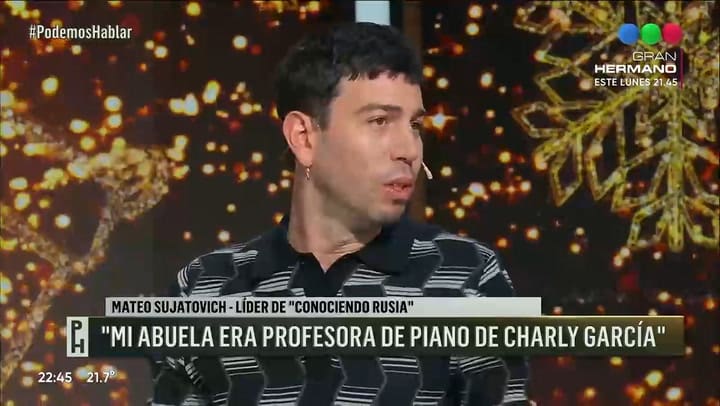 Mateo Sujatovich conto la historia de su abuela, quien le dio clases de piano a Charly Garcia