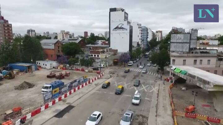La Av. Córdoba tras la demolición, desde el drone de LA NACION - Crédito: Emiliano Lasalvia