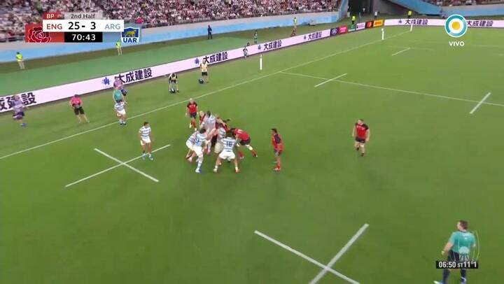 Primer try de los Pumas-Inglaterra
