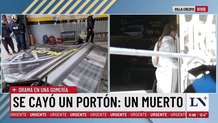 Se cayó un portón en Villa Crespo: un hombre murió aplastado