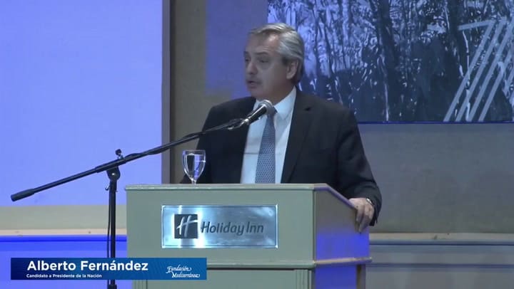 Alberto Fernández en Fundación Mediterránea - Fuente: Youtube