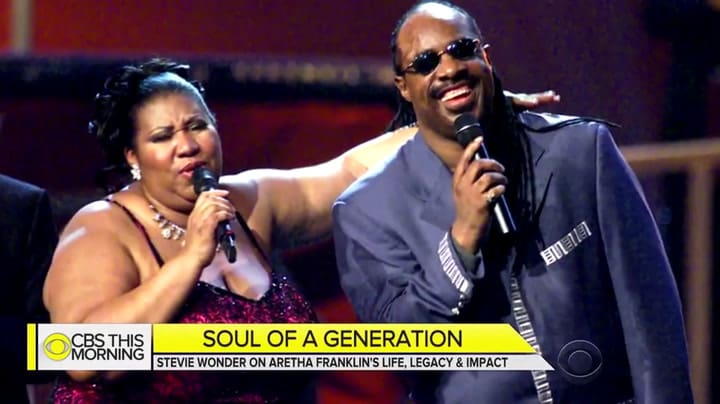 La emoción de Stevie Wonder al recordar a Aretha Franklin - Fuente: Youtube