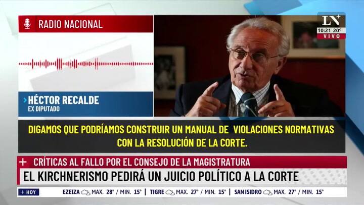Está mintiendo groseramente'. Luis Novaresio cruzó a Héctor Recalde por sus dichos contra los jueces de la Corte Suprema