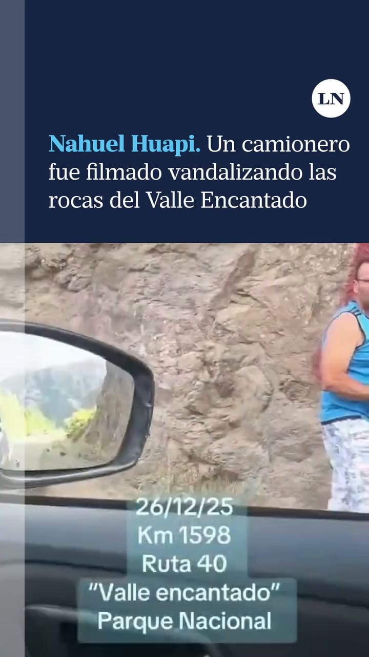 Un Camionero Fue Filmado Pintando Rocas Del Valle Encantado En El Parque Nacional Nahuel Huapi.