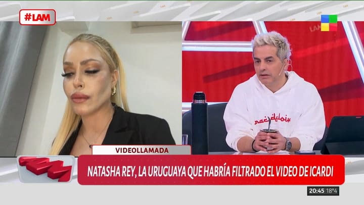 Natasha Rey niega que Wanda Nara le haya pasado el video hot de Mauro Icardi
