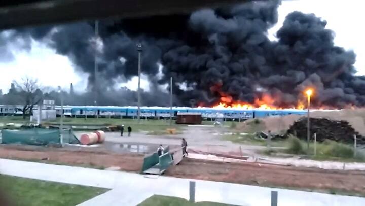 Incendio en un tren de la línea Mitre