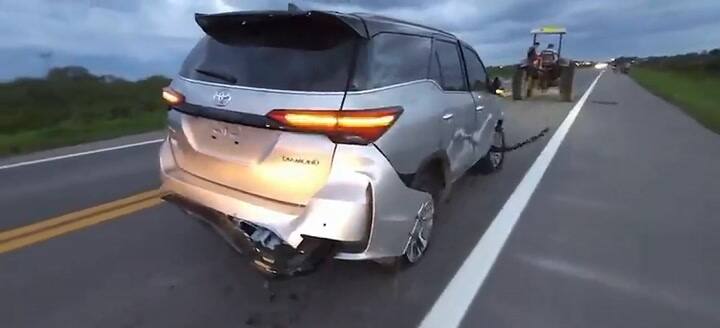 Así quedo la camioneta del 'Pulga' Rodríguez