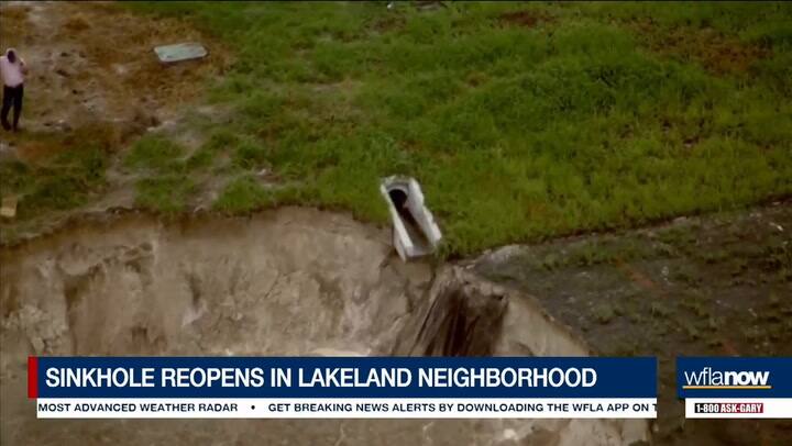 El increíble socavón que se abrió en un área de Florida