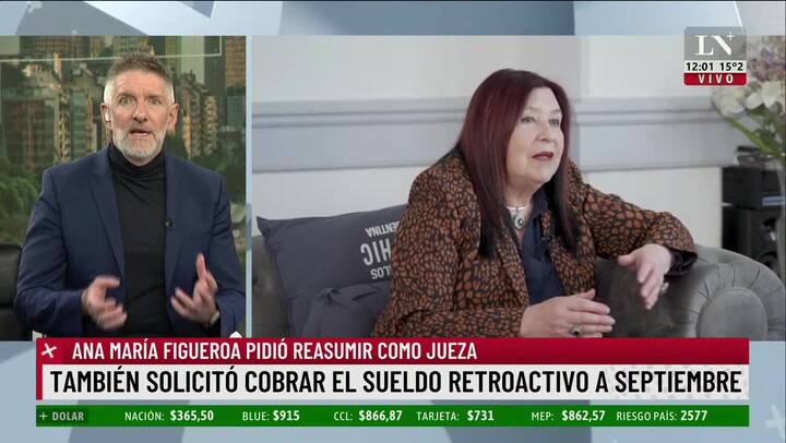 Ana María Figueroa pidió reasumir como jueza