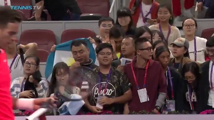 El último punto del partido de Del Potro - Fuente: Twitter