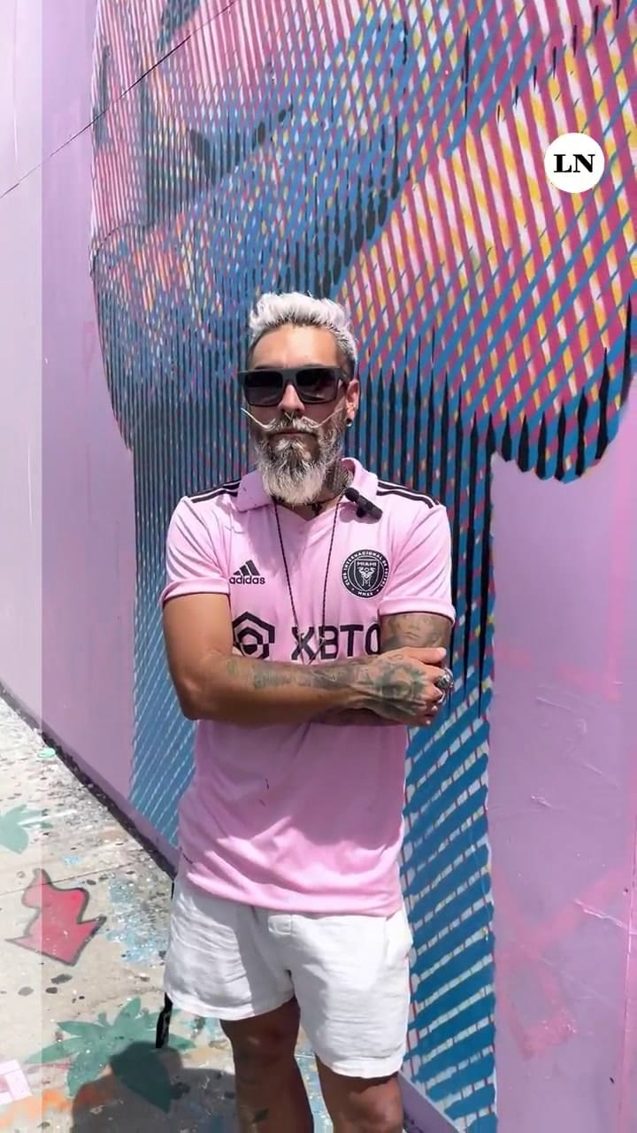 Arlex Campos, el artista que pintó a Messi en la ciudad de Miami con la camiseta de Inter