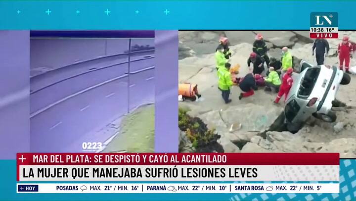 Mar del Plata: se despistó y cayó al acantilado