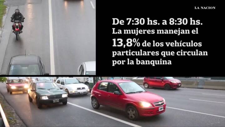 Autos en la banquina en Av General Paz