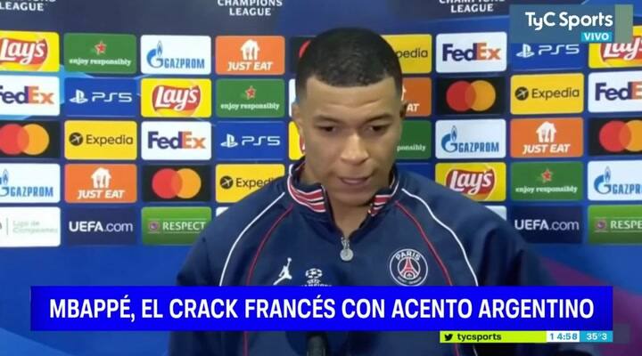 Kylian Mbappé hablando con acento argentino