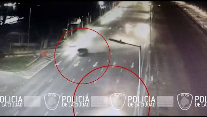 Así fue el choque en la avenida Lugones
