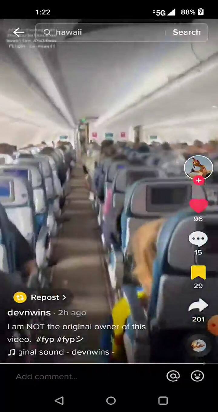 Según pasajeros, la turbulencia solo duró unos segundos