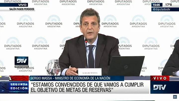 Sergio Massa en la presentación del presupuesto general 2023