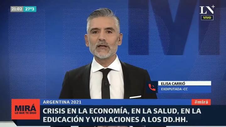 Entrevista a Elisa Carrió en LN+