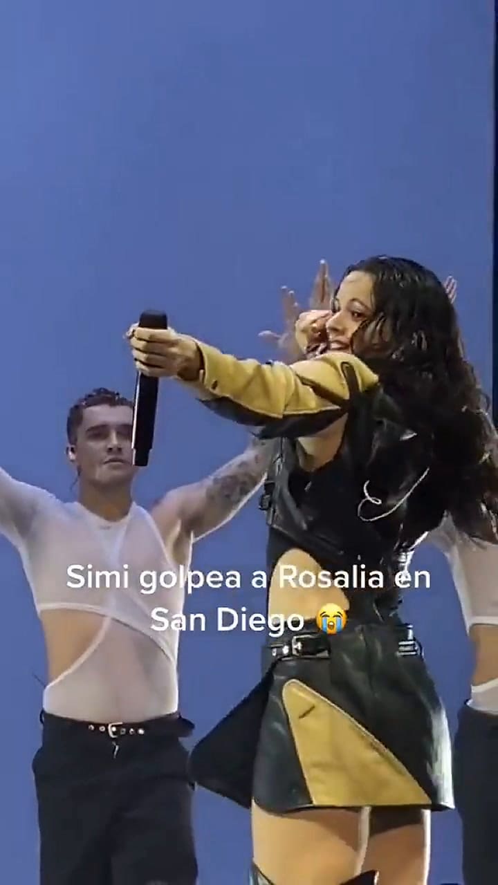 Rosalía fue sorprendida cuando le lanzaron un ramo de flores a la cara en San Diego