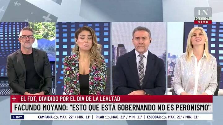 Luis Novaresio se indignó con los últimos dichos de Facundo Moyano, pero Marina Calabró lo defendió