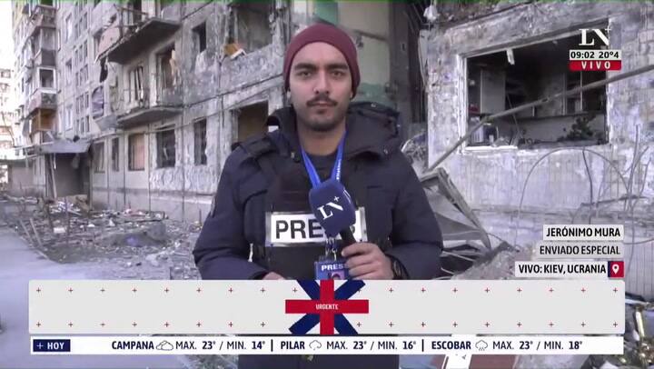 Así quedó uno de los últimos edificios destruidos por el bombardeo ruso sobre Kiev