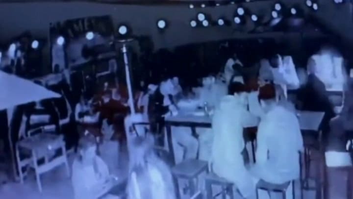 El momento de la explosión en un bar de San Miguel