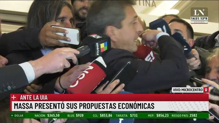 Massa presentó sus propuestas económicas ante la UIA